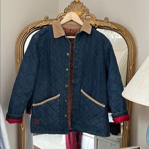 Authentic Ralph Lauren denim quilted barn coat
